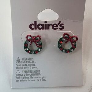 Christmas wreath earrings